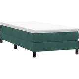 Vidaxl - Boxspringbett mit Matratze Dunkelgrün 90x210 cm Samt
