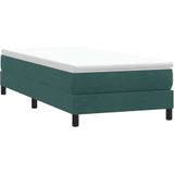 Vidaxl - Boxspringbett mit Matratze Dunkelgrün 80x220 cm Samt
