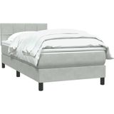 Vidaxl - Boxspringbett mit Matratze Hellgrau 90x210 cm Samt