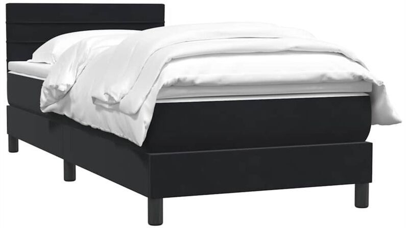 Vidaxl - Boxspringbett mit Matratze Schwarz 90x210 cm Samt