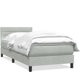 Boxspringbett mit Matratze Hellgrau 80x220 cm Samt vidaXL