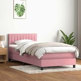 Vidaxl - Boxspringbett mit Matratze Rosa 100x220 cm Samt