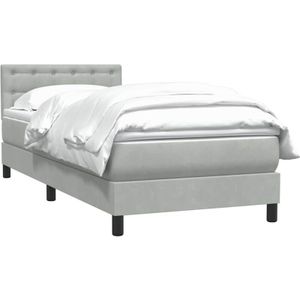 Vidaxl - Boxspringbett mit Matratze Hellgrau 90x220 cm Samt