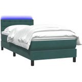 Vidaxl - Boxspringbett mit Matratze Dunkelgrün 90x210 cm Samt