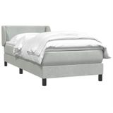 Vidaxl - Boxspringbett mit Matratze Hellgrau 90x210 cm Samt