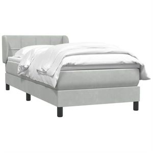 Vidaxl - Boxspringbett mit Matratze Hellgrau 90x210 cm Samt