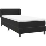 vidaXL - Boxspring - met - matras - fluweel - zwartx220 - cm