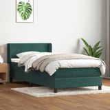 Vidaxl - Boxspringbett mit Matratze Dunkelgrün 90x220 cm Samt