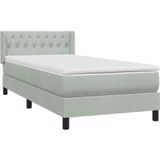 Vidaxl - Boxspringbett mit Matratze Hellgrau 90x210 cm Samt