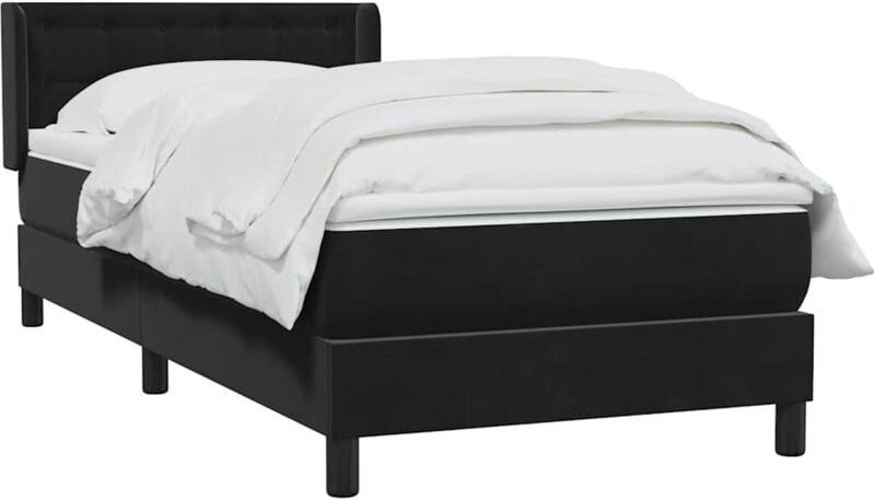 Vidaxl - Boxspringbett mit Matratze Schwarz 90x210 cm Samt