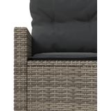 Unico - Rondo - Tuinbank - Grijs - Poly Rattan - Halfrond met Kussens - 287 cm