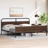 vidaXL Bedframe zonder matras metaal bruin eikenkleur 193x203 cm
