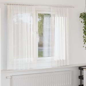 vidaXL Gordijnen voile met roedezakken 2 st wit