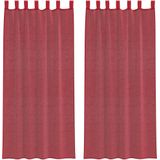 vidaXL - Gordijnen Voile - Wijnrood - 2 Stuks - Met Roedezakken