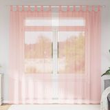 vidaXL Voile Vorhänge mit Schlaufen 2 Stk. Rosa 140x225 cm