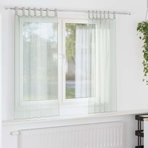 vidaXL - Gordijnen - voile - met - lussen - 2 - st - 140x175 - cm - lichtgrijs