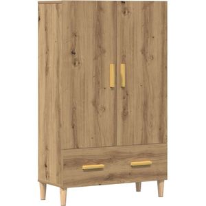 vidaXL - Hoge - kastx31x115 - cm - bewerkt - hout - artisanaal - eikenkleur