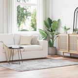 vidaXL - Vloerkleed - Lichtgrijs - Polyester - Hoogpolig 130x200 cm