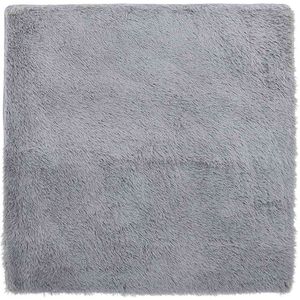 vidaXL Teppich Shaggy Hochflor NAVARRA Silbergrau 120x120 cm Polyester