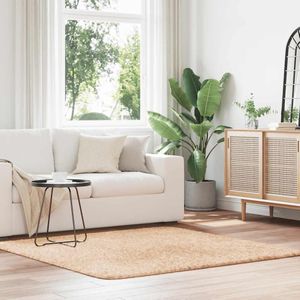 vidaXL Teppich Shaggy Hochflor NAVARRA Beige 160x160 cm Polyester