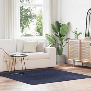 Vidaxl - Teppich Shaggy Hochflor navarra Marineblau 160x160 cm Polyester