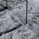 vidaXL Teppich Shaggy Hochflor NAVARRA Silbergrau 160x160 cm Polyester