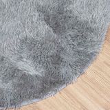 vidaXL Teppich Shaggy Hochflor NAVARRA Silbergrau 200x200 cm Polyester