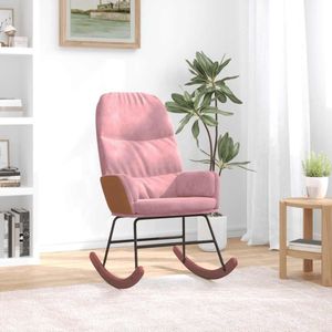 vidaXL - Schommelstoel - fluweel - roze
