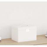 vidaXL - Sieradendoosje - Wit - 3-laags - Met Spiegel