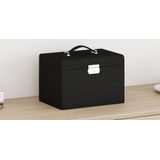 vidaXL - Sieradendoosje - Zwart - 3-laags - Afsluitbaar - 26x18x17,5 cm