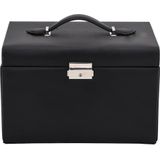 vidaXL - Sieradendoosje - Zwart - 3-laags - Afsluitbaar - 26x18x17,5 cm