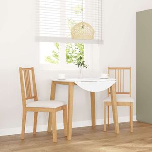 vidaXL - Eetkamerstoelen - Massief Hout - Natuurlijk - 2 Stuks