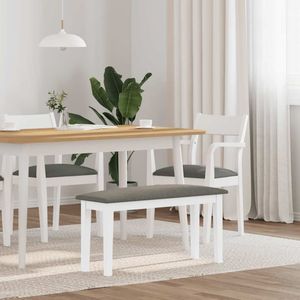 vidaXL - Bank - cm - massief - hout - rubber - wit