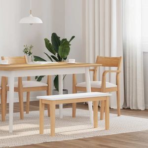vidaXL Bank 90 cm Weiß Massivholz Gummibaum