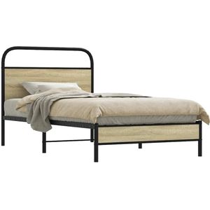 vidaXL - Bedframe - zonder - matras - bewerkt - hout - sonoma - eikenkleur - 100x200cm