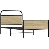 vidaXL Bedframe zonder matras bewerkt hout sonoma eikenkleur 90x190 cm