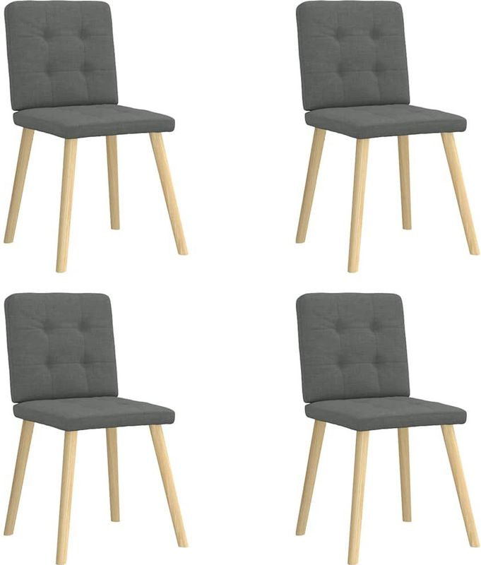 Esszimmerstühle 4 Stk. Dunkelgrau Stoff Vidaxl