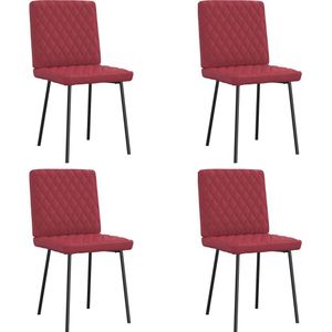vidaXL Eetkamerstoelen 4 st kunstleer wijnrood