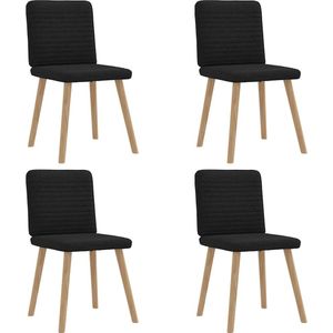 vidaXL Esszimmerstühle 4 Stk. Schwarz Stoff