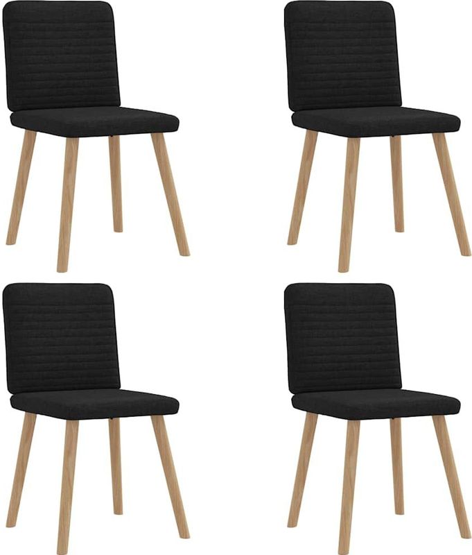 vidaXL Esszimmerstühle 4 Stk. Schwarz Stoff