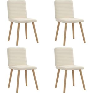 vidaXL - Eetkamerstoelen - 4 - st - linnen