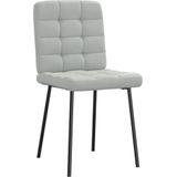 vidaXL - Eetkamerstoelen - 6 - st - fluweel - lichtgrijs