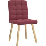 vidaXL Eetkamerstoelen 6 st stof wijnrood