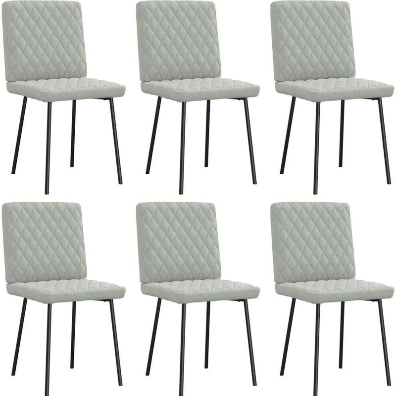 vidaXL - Eetkamerstoelen - 6 - st - fluweel - lichtgrijs