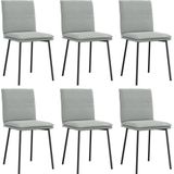 vidaXL - Eetkamerstoelen - 6 - st - fluweel - lichtgrijs