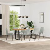 vidaXL - Eetkamerstoelen - 6 - st - fluweel - lichtgrijs