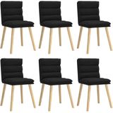 vidaXL - Eetkamerstoelen - 6 - st - stof - zwart