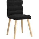 vidaXL - Eetkamerstoelen - 6 - st - stof - zwart