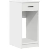 vidaXL - Computertorenstandaard - Wit - Bewerkt Hout - Met Lade