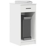 vidaXL - Computertorenstandaard - Wit - Bewerkt Hout - Met Lade